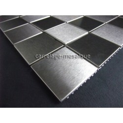 carrelage inox cuisine mosaique mural DAMIER 48