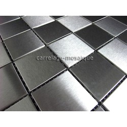 carrelage inox cuisine mosaique mural DAMIER 48