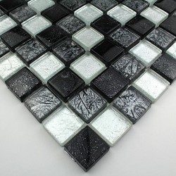 carrelage verre mosaique cuisine salledebain LUXNOIR23