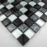 Mosaique carrelage verre 1 plaque NOIR MIX