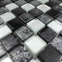 carrelage verre mosaique cuisine salledebain LUXNOIR23
