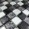 Mosaique carrelage verre 1 plaque NOIR MIX