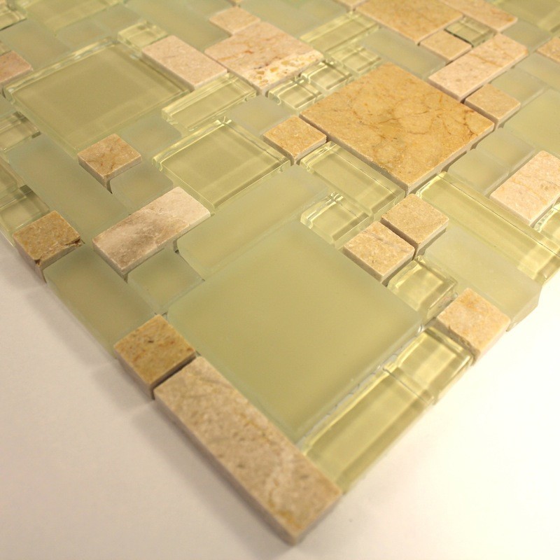 carrelage mosaique verre et pierre 1 plaque LUTECESABLE