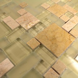 carrelage mosaique verre et pierre 1 plaque LUTECESABLE