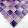 Mosaique carrelage verre 1 plaque LILA MIX