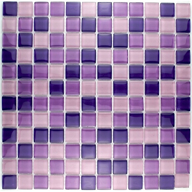 Mosaique carrelage verre 1 plaque LILA MIX Mosaique carrelage verre 1 plaque LILA MIX