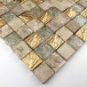 Carrelage mosaique verre et pierre CALVI GOLD