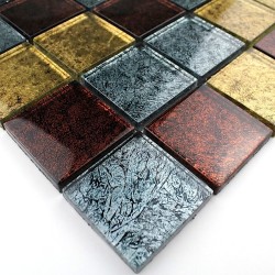 Mosaique carrelage verre 1 plaque NOIR MIX