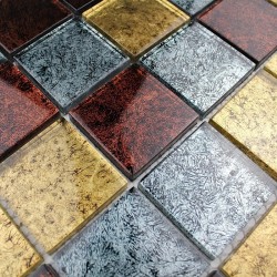 Mosaique carrelage verre 1 plaque NOIR MIX