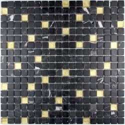 mosaique carrelage verre et pierre Mandala Gold