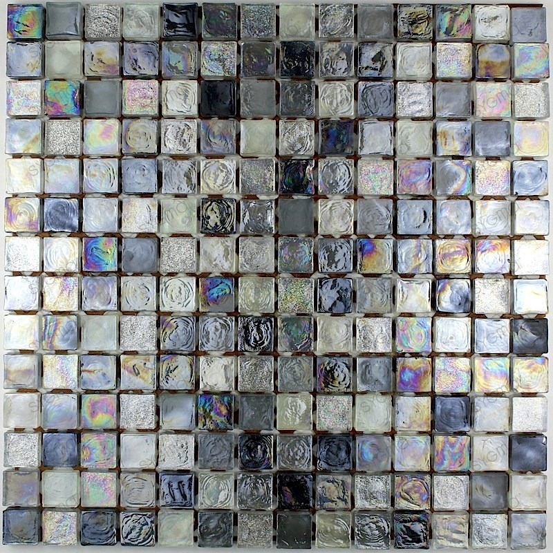 mosaico ducha vidrio mosaic baño frente cocina Arezo Gris