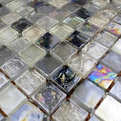 Mosaique carrelage verre Arezo Gris