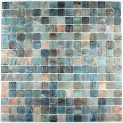 mosaique pate de verre GOLDLINE TURQUOISE