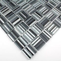 carrelage verre mosaique cuisine CANDY NOIR