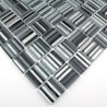 Mosaique carrelage verre 1 plaque NOIR MIX