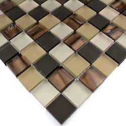 carrelage verre mosaique QUALY MARRON