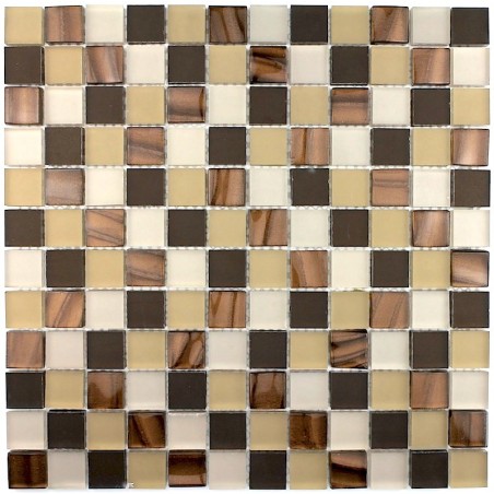 Mosaique carrelage verre 1 plaque NOIR MIX