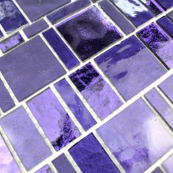 carrelage verre mosaique mur modele PULP VIOLET