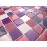 Mosaique carrelage verre 1 plaque MAUVE MIX