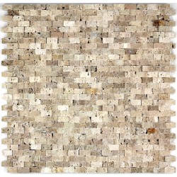 Mosaique carrelage pierre 1 plaque CINZA BEIGE