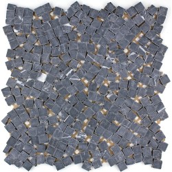 Mosaique carrelage pierre 1 plaque LULLI NOIR