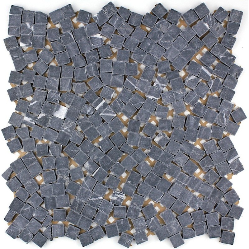 Mosaique carrelage pierre 1 plaque LULLI NOIR