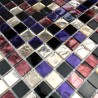 Malla mosaico muro ducha vidrio cocina y baño Strass Prune