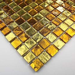 mosaico ducha vidrio mosaic baño frente cocina Strass Gold