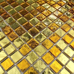 mosaico ducha vidrio mosaic baño frente cocina Strass Gold