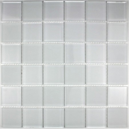Mosaique carrelage verre 1 plaque MAT BLANC 48 Mosaique carrelage verre 1 plaque MAT BLANC 48
